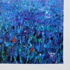 YARY DLUHOS Wildflower Bluebonnet Landscape Sunrise Original Art Oil Painting