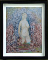 Pastel Drawing Composition Of Women Signed Bertrand Marie-Thérèse Known As Mité