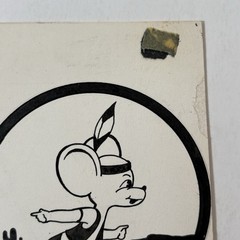 Vintage 1950s Native American Mouse Original Concept Art Hand Drawn Illustration