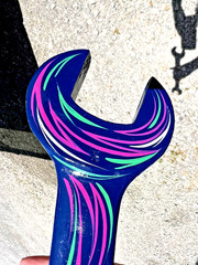 Pinstriped Rat Rod Tool Hand Painted Wrench Hotrod Garage Auto Shop Sign Art