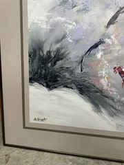 Mid – Century Modern Lee Reynolds Oil Painting on Canvas vanguard studios