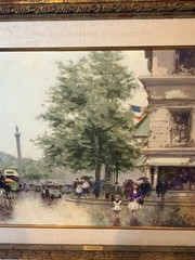 ANDRE GISSON (1921-2003) ORIGINAL OIL PAINTING SIGNED PARIS STREET SCENE