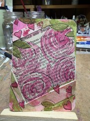 ACEO, Signed, Romeo And Juliet Collage Watercolor Artist; one anxious Lady