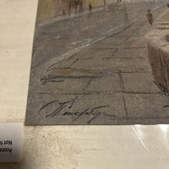 Pastel Painting Of The Pont Neuf Stretching Towards The Left Bank & Eiffel Tower