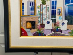 Fanch Ledan “Manhattan Penthouse” AP Signed Serigraph on Linen 1998 Framed 32×27
