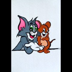 Tom And Jerry Mouse Cat Animals ACEO Anime Cartoon Acrylic Art Hand Painting New