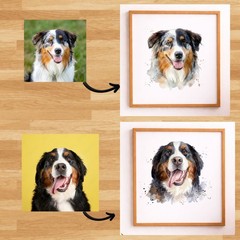 Custom Pet Portrait From Picture Custom Dog Portrait Custom Pet Portrait Pet