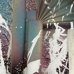 (2) 80’s Pink Green 3D Paper Texture Abstract Art Tree Snow Lone Pine MT