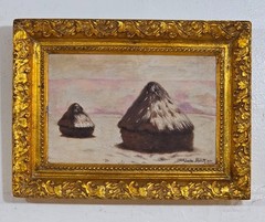 ANTIQUE OIL ON CANVAS BY CLAUDE MONET CIRCA 1879 WITH FRAME IN GOLDEN LEAF NICE