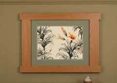 Mission Quarter Sawn Oak Framed Artwork Tropical Bloom