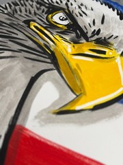 Original American Eagle Pop Art Acrylic Painting – 20×16″ Stretched Canvas