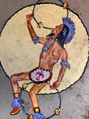 Hoop Dance Vtg Native American Painting Slate Lone Bull Stanley Harrison 1975