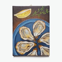 oil painting original Oysters painting Food painting for Kitchen & dining