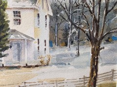 Hudson Ohio Listed Hilary H. Sheeter 1930-2018 Original Watercolor Mansion House