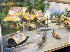 Monsoon Time Thailand Oil Painting NEWLY FRAMED 30 X 20