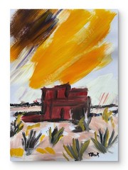Original Abstract Painting on Paper 9×12 Expressionist Art Color Study