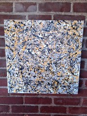 Original Abstract Action Painting jackson pollock style signed art Canvas