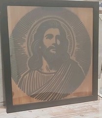 Christian Wall Art- Jesus Christ Shining Radiantly In The Garden (Wood Burn)