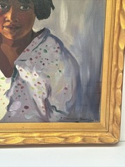 Antique Indian Portrait Painting American Tribal Listed John Christopher Smith