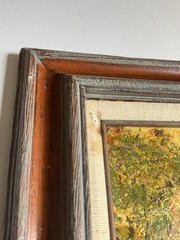 Original Lovely Small VTN Oil Painting-Signed Patton-13X14’-Unique Wood Frame!