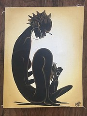 Caribbean Black Art Beautiful Woman And Child Signed Painting 15×19.25 Inches