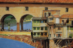 Framed Cerruti B Felugo Ponte Vecchio, Florence, Italy Textured Art Print 27X19