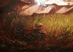 Barbizon Romantic Oil Paint with 2 person and animals circa 1750-1820?