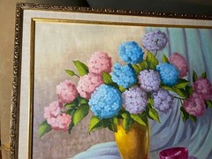Ida May Carr „Still Life With Flowers And Red Bowl“ Oil Painting – Signed/Framed