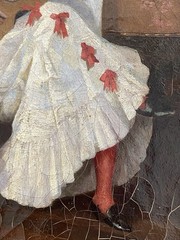 Giovacchino Gamberini 19thC Antique Genre Female Musician Cat Portrait Painting