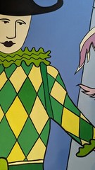 Alain Despert, Jesters and Doves, Acrylic on Canvas, A Bora Bora Artist