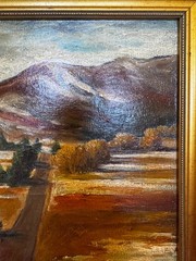 1993 Oil On Canvas Framed Painting Foothills Winter By Susan Haskins