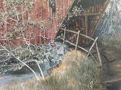 Covered Wood Bridge NH Orig. Oil Painting by Charles Chamberlain Listed Artist