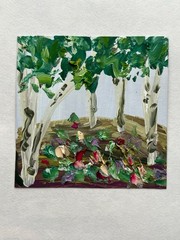Lake Superior Shore Birch Tree Original Artwork for Nature Inspired Living Space