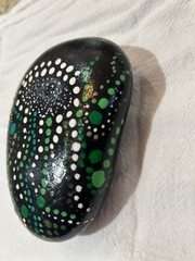 Hand Painted Rock Art Jelly Fish Signed by Artist