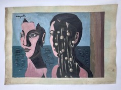 Rene Magritte COA Art Painting Original Drawing Vintage