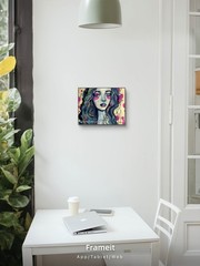 Original Acrylic Painting 14×11 Signed Canvas Art, Expressive Pop Art Portrait