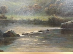 ANDREW BEER (1862–1954) SIGNED ORIGINAL OIL ON CANVAS RIVER LANDSCAPE CIRCA 1924