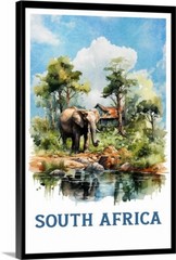 South Africa Retro Travel Poster, Canvas Or Framed 1930s Vintage