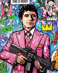 Jozza „Al Pacino Scarface“ 2025 | Original Painting on Canvas | 30×24″ Stretched