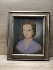 ANTIQUE ORIGINAL PAINTING CRAYONS & MIXED TECHNIQUE. SIGNED Frame Size. 22″×26″