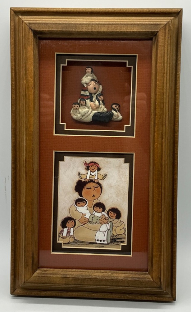Storyteller Dolls by Laverne Elliot art and pottery 14.5” X 8.5” X 2” shadowbox