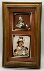 Storyteller Dolls by Laverne Elliot art and pottery 14.5” X 8.5” X 2” shadowbox