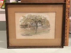 1910 Portsmouth NH watercolor painting PM Lear Livermore St General Porter House