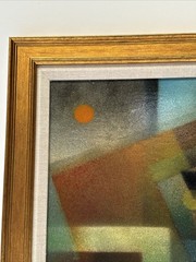 Mid Century Painting Abstract Gordon Barr California Modernist 1960’s Cubism