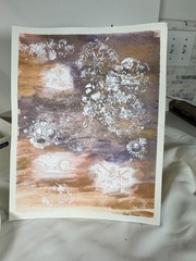Original Abstract Watercolor Painting 8.5×11 Purple Gold Mandala Mixed Media