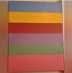 abstract colorblock horizontal painting canvas Acrylic Handmade 11×14 Inches