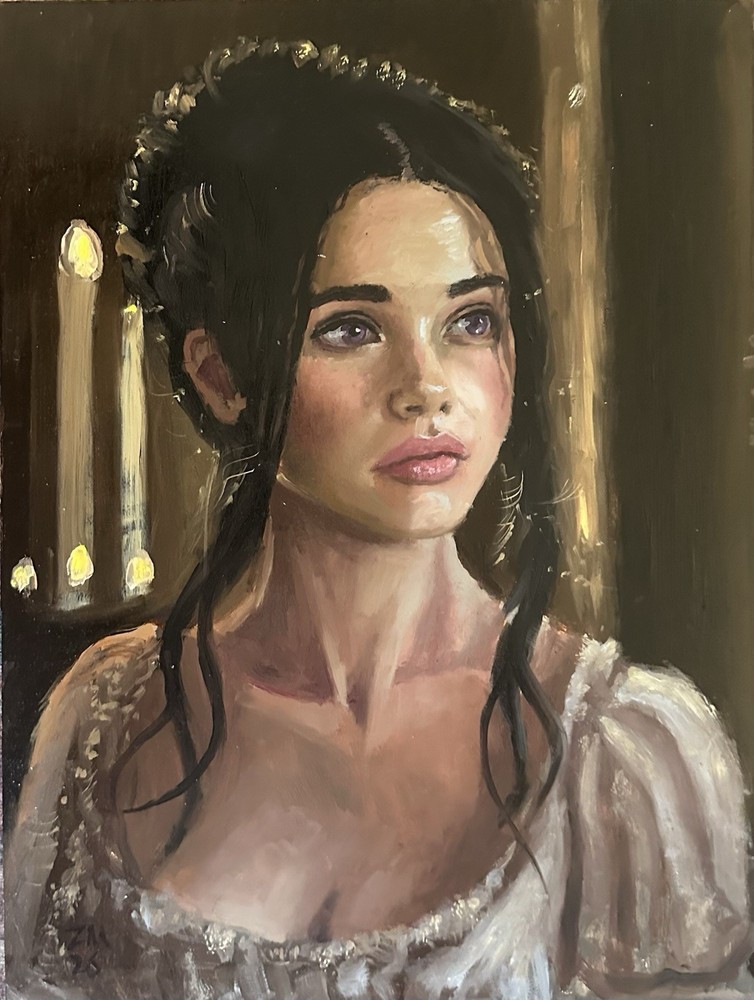 Original Oil Painting – Impressionist Woman Classical Ready to Hang 12×16 inch
