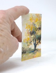 ACEO Original Landscape Garden Painting ATC Collectable Heavy Paper,L 2036