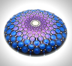 FREE SHIPPING Mandala Dotting Meditation Stone Hand Painted OOAK Signed Art