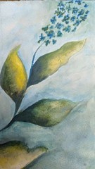 SWilkes Original Art Watercolor And Acrylic Nature Plant Painting 7×8.5 On Paper